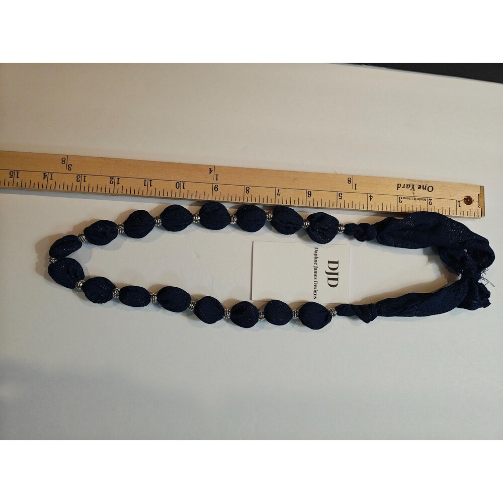 Adjustable Blue Fabric Cooling Necklace